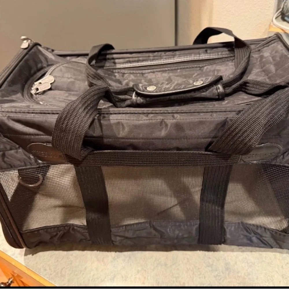 Portable Black Pet Carrier Sherpa